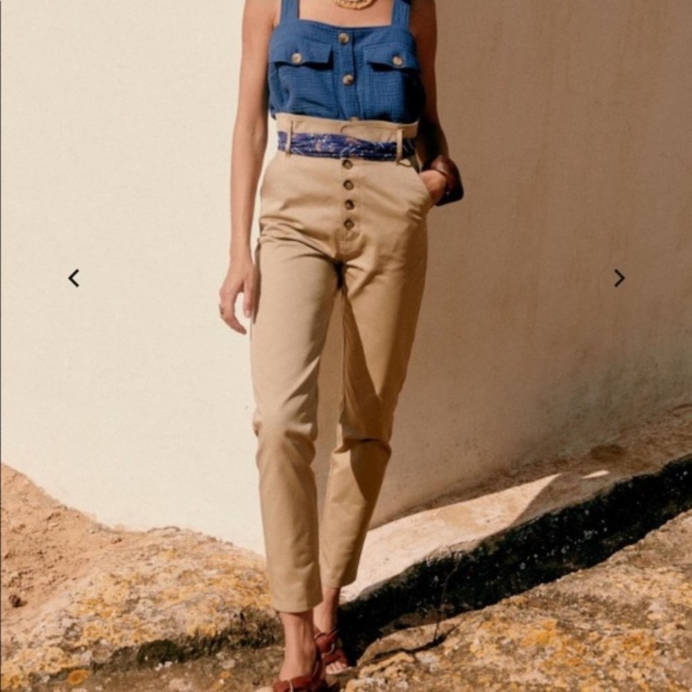 Sezane Leandro Trousers Mastic - Size 2 (French 34) NWT